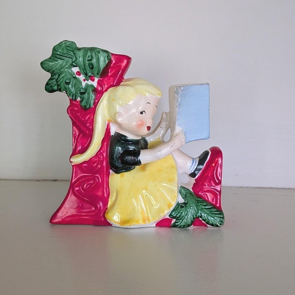 Vintage Tilso Japan Ceramic NOEL Christmas Kids Candle Holder Set 53/102 Kitsch - Picture 11 of 13